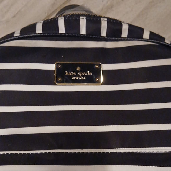 Kate Spade Black and White Striped Backpack